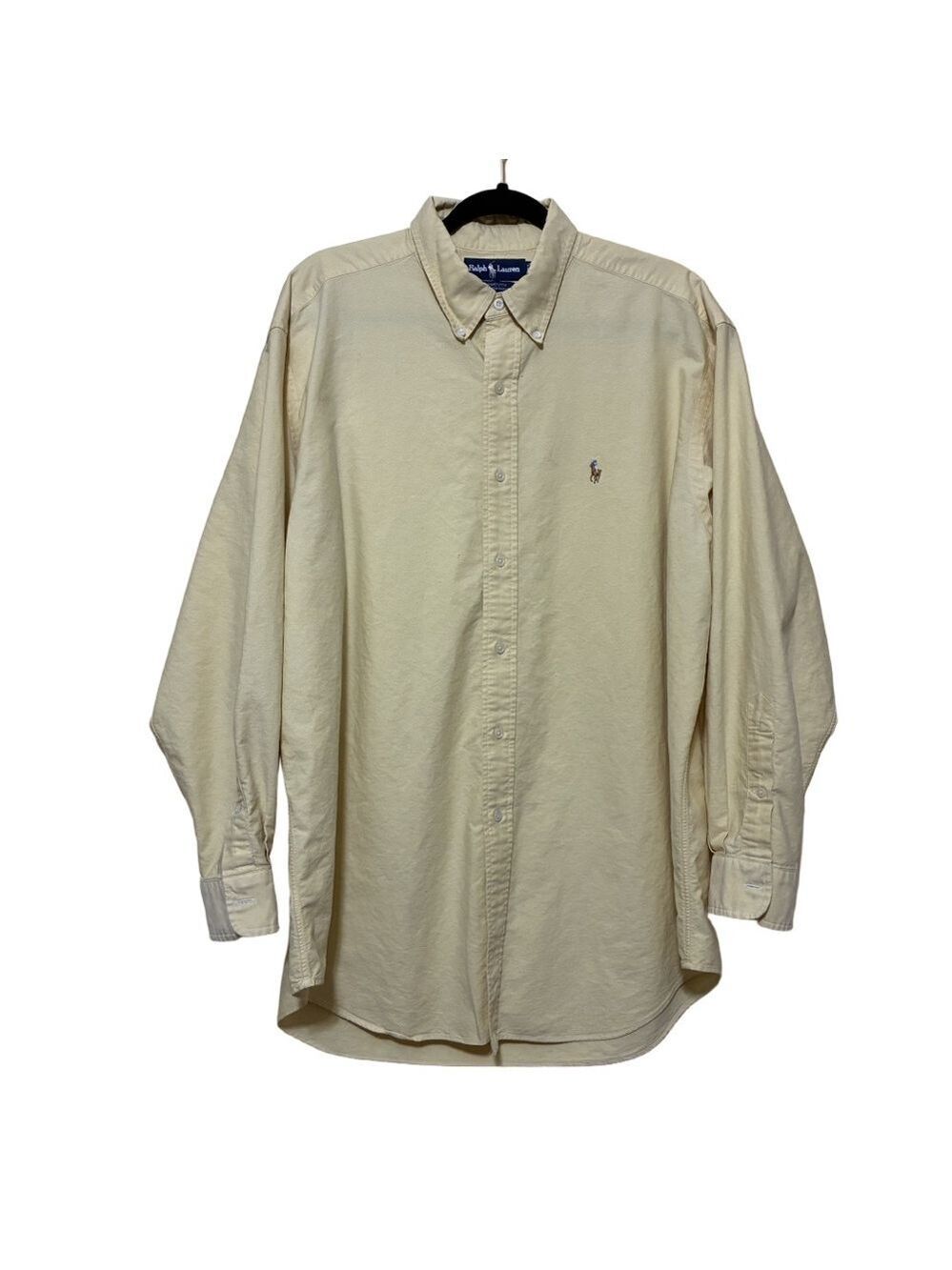 Vintage Ralph Lauren Yarmouth Shirt Men’s 17-34 Yellow Long Sleeve Button Down